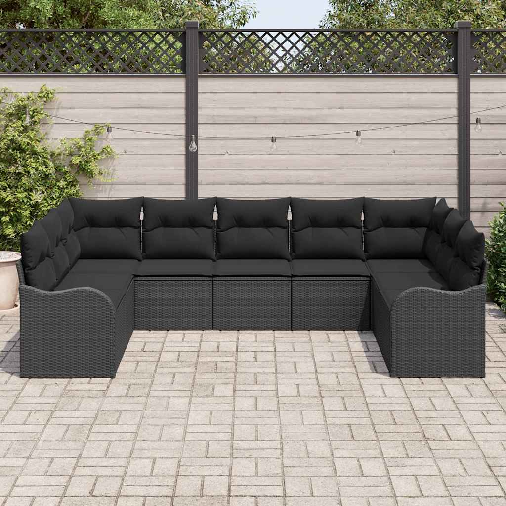 Set Divano da Giardino Nero polyrattan | homemem39