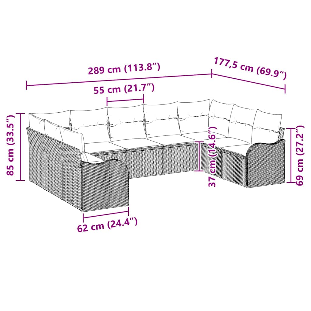 Set Divano da Giardino Nero polyrattan | homemem39