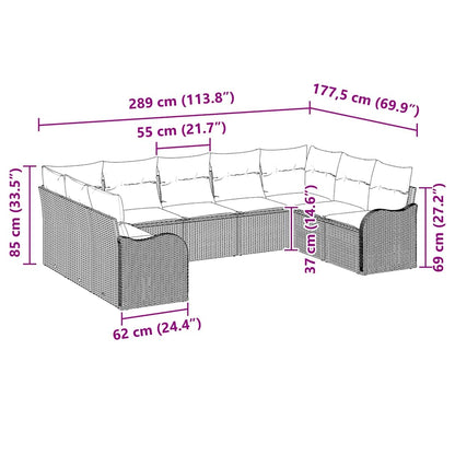 Set Divano da Giardino Nero polyrattan | homemem39