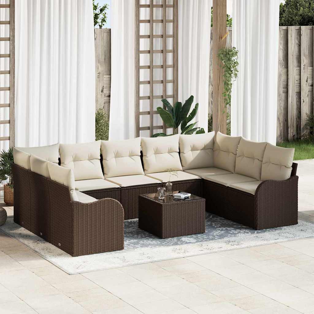 Set Divano da Giardino Marrone polyrattan | homemem39