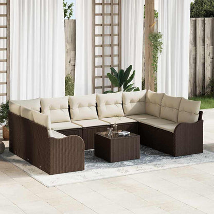 Set Divano da Giardino Marrone polyrattan | homemem39