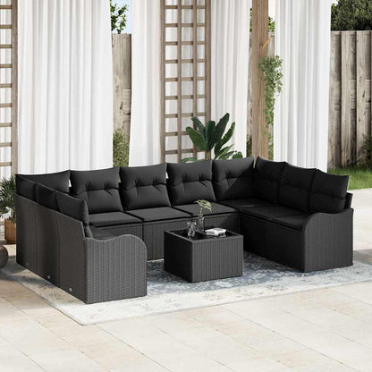 Set Divano da Giardino Nero polyrattan | homemem39