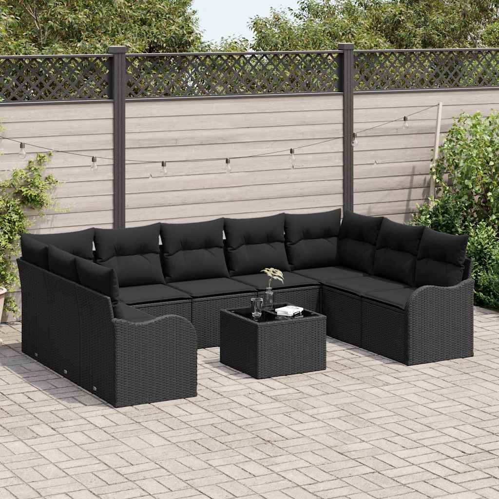 Set Divano da Giardino Nero polyrattan | homemem39