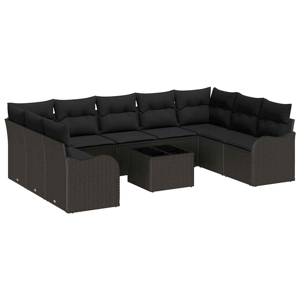 Set Divano da Giardino Nero polyrattan | homemem39