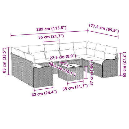 Set Divano da Giardino Nero polyrattan | homemem39