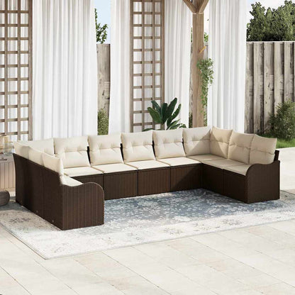 Set Divano da Giardino Marrone 344 x 177,5 x 85 cm polyrattan | homemem39
