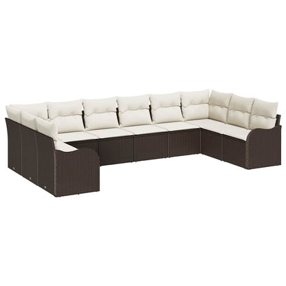 Set Divano da Giardino Marrone 344 x 177,5 x 85 cm polyrattan | homemem39