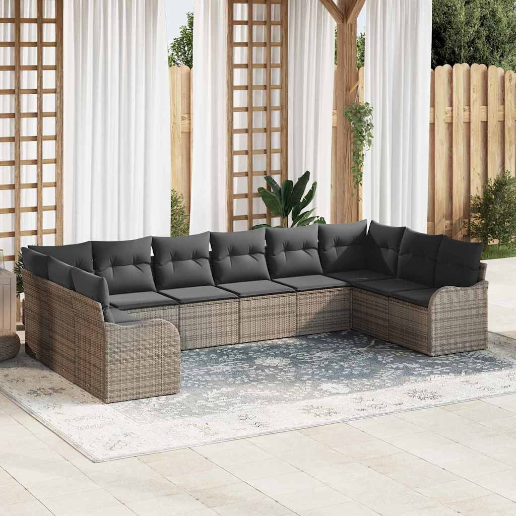 Set Divano da Giardino Grigio 344 x 177,5 x 85 cm polyrattan | homemem39
