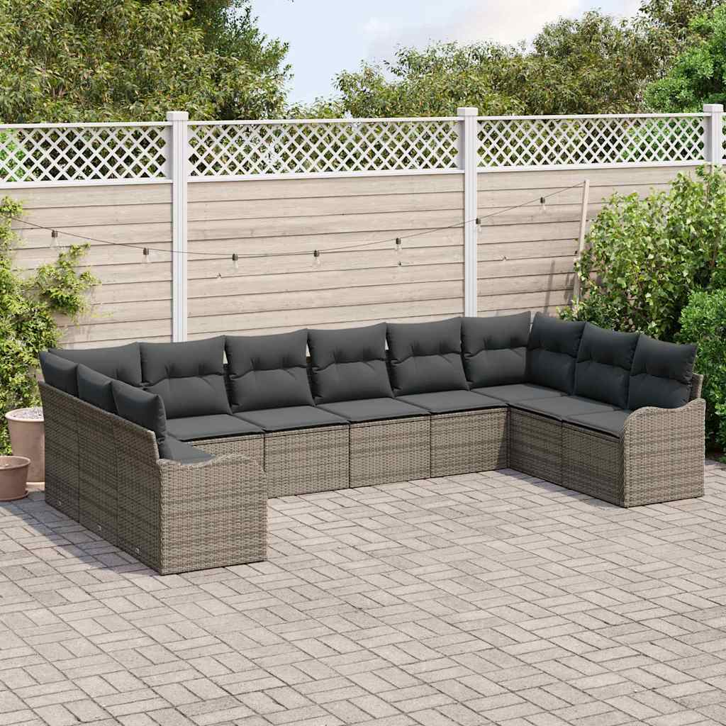 Set Divano da Giardino Grigio 344 x 177,5 x 85 cm polyrattan | homemem39