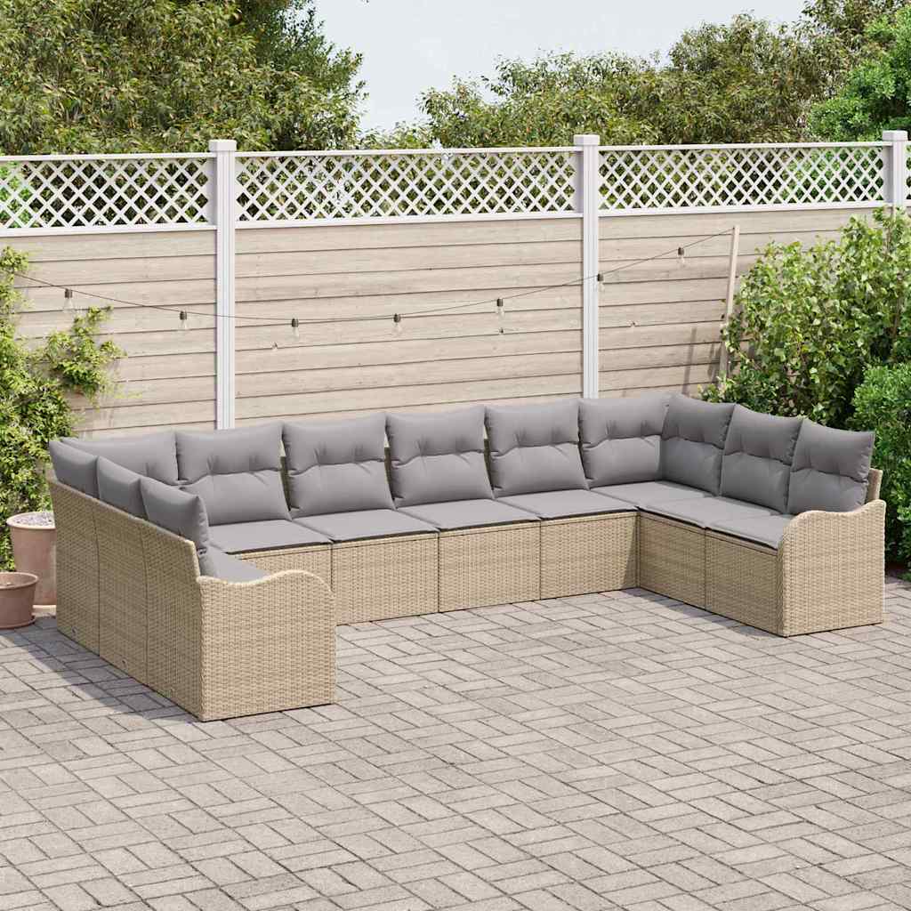 Set Divano da Giardino Beige 344 x 177,5 x 85 cm polyrattan | homemem39