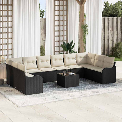 Set Divano da Giardino Nero 55 x 55 x 37 cm polyrattan | homemem39