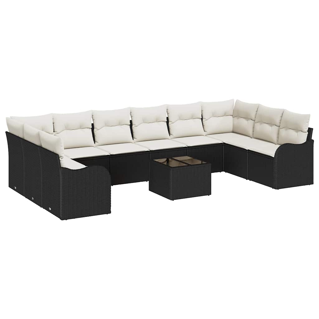 Set Divano da Giardino Nero 55 x 55 x 37 cm polyrattan | homemem39