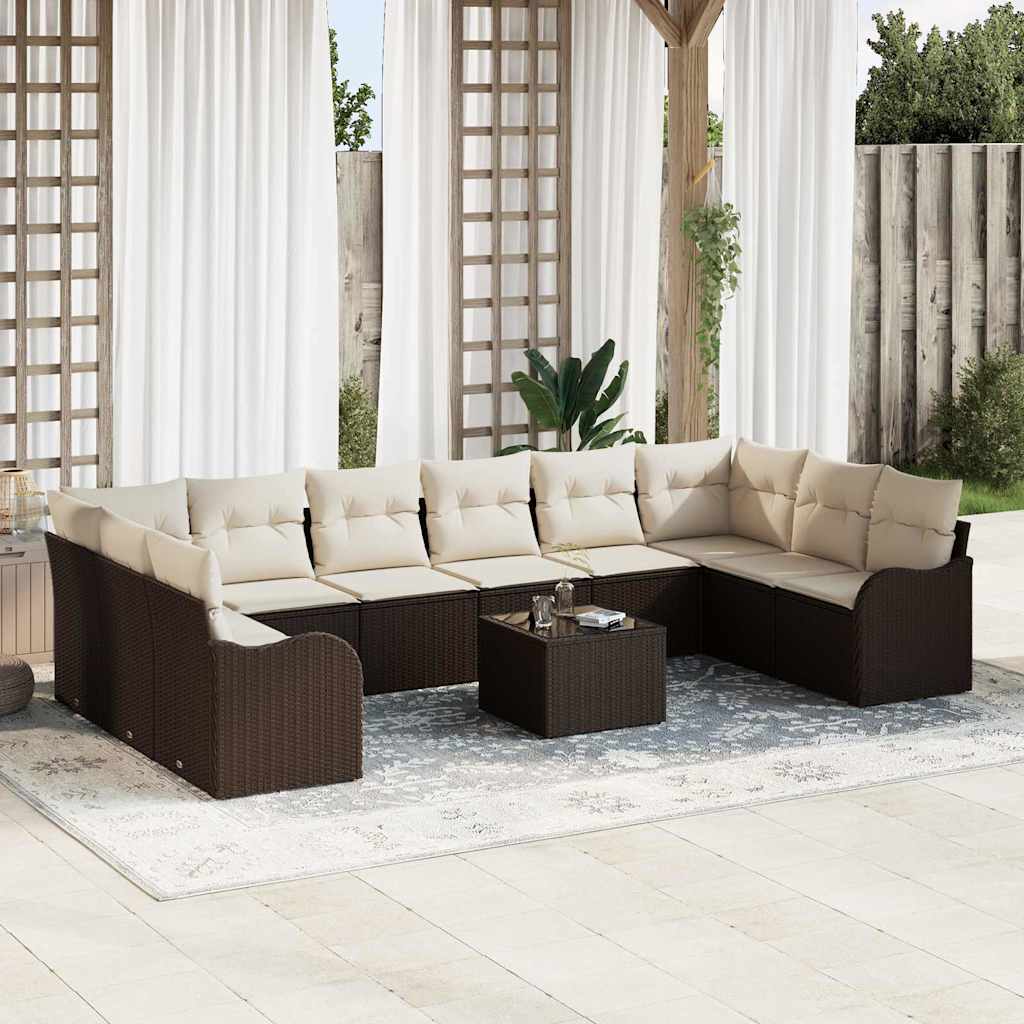 Set Divano da Giardino Marrone 55 x 55 x 37 cm polyrattan | homemem39