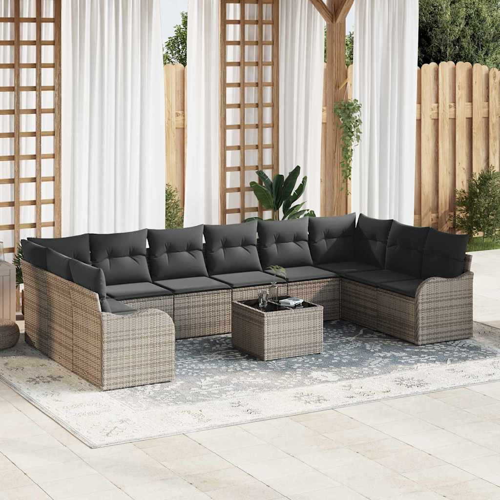 Set Divano da Giardino Grigio 55 x 55 x 37 cm polyrattan | homemem39