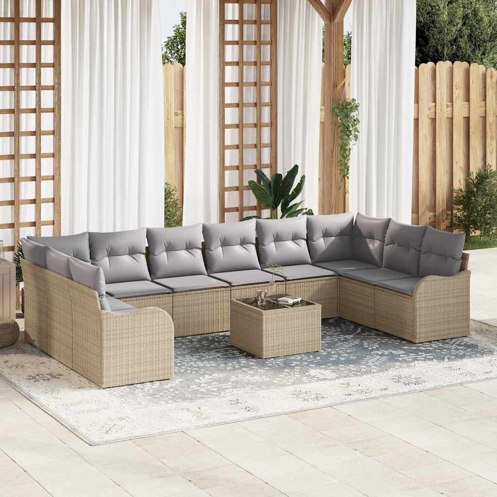 Set Divano da Giardino Beige 55 x 55 x 37 cm polyrattan | homemem39