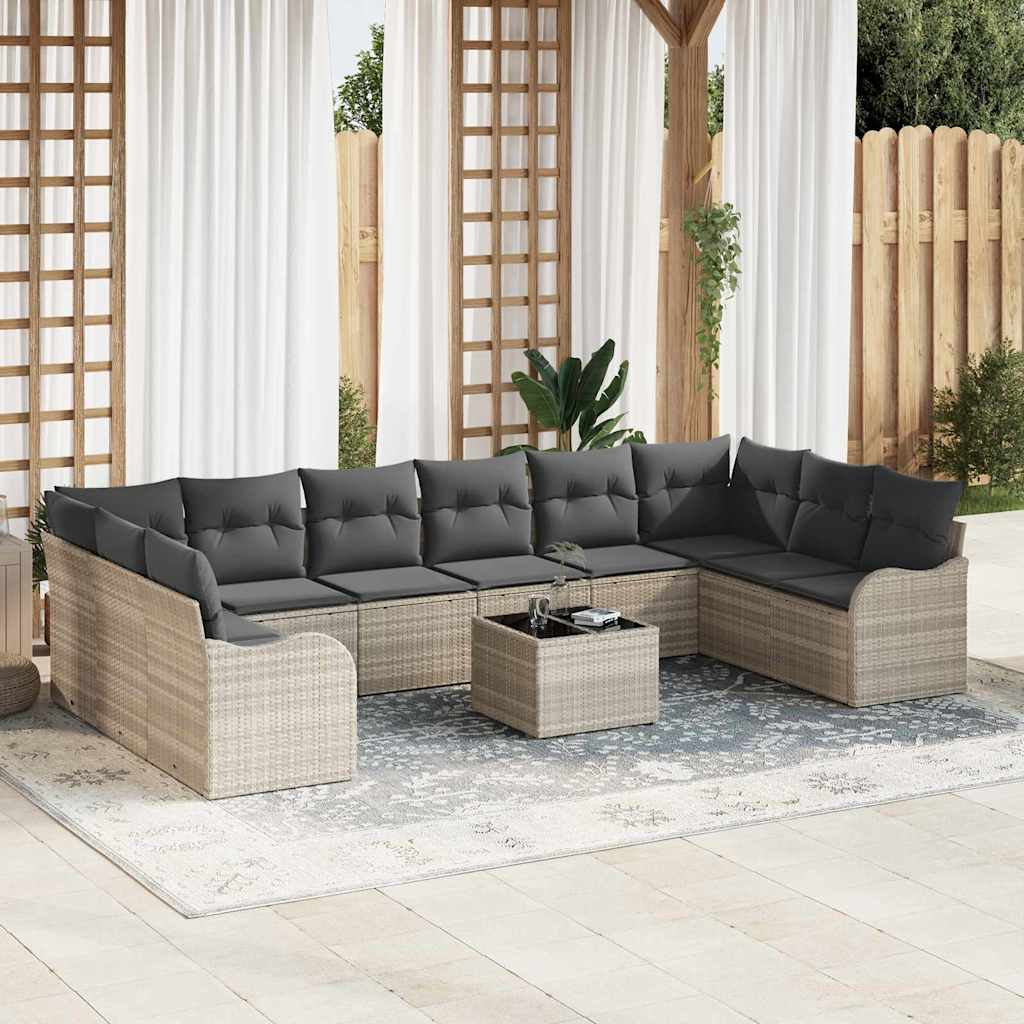 Set Divano da Giardino Grigio chiaro 55 x 55 x 37 cm polyrattan | homemem39