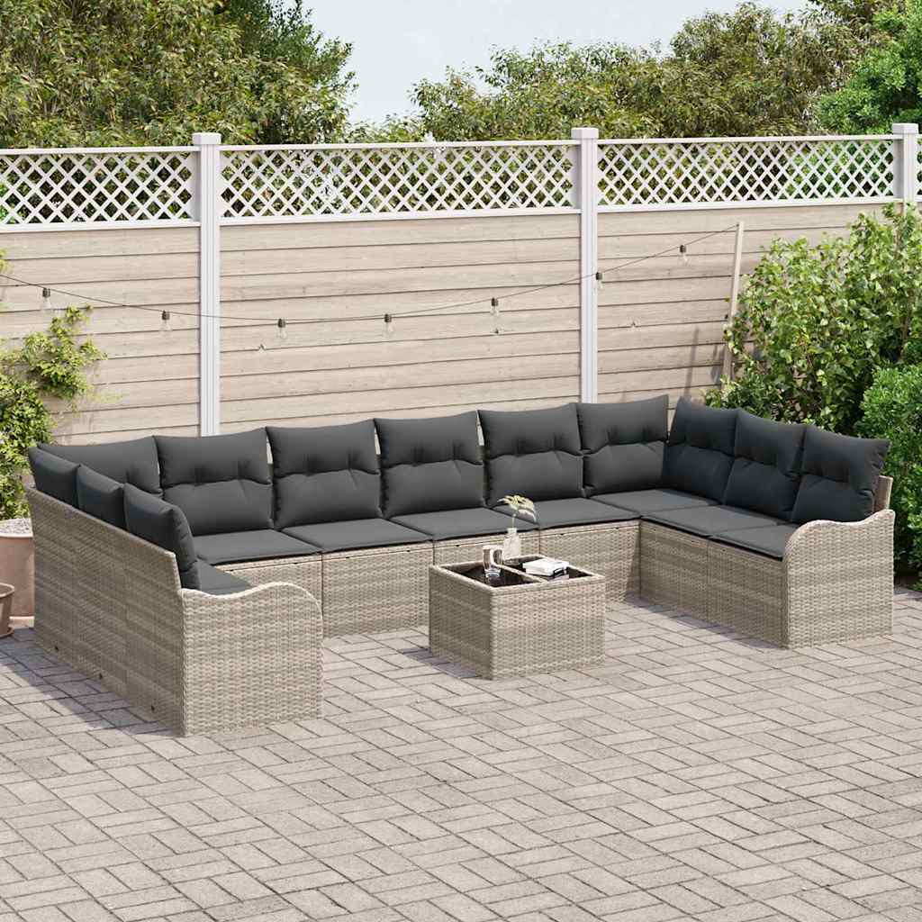 Set Divano da Giardino Grigio chiaro 55 x 55 x 37 cm polyrattan | homemem39