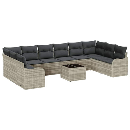 Set Divano da Giardino Grigio chiaro 55 x 55 x 37 cm polyrattan | homemem39