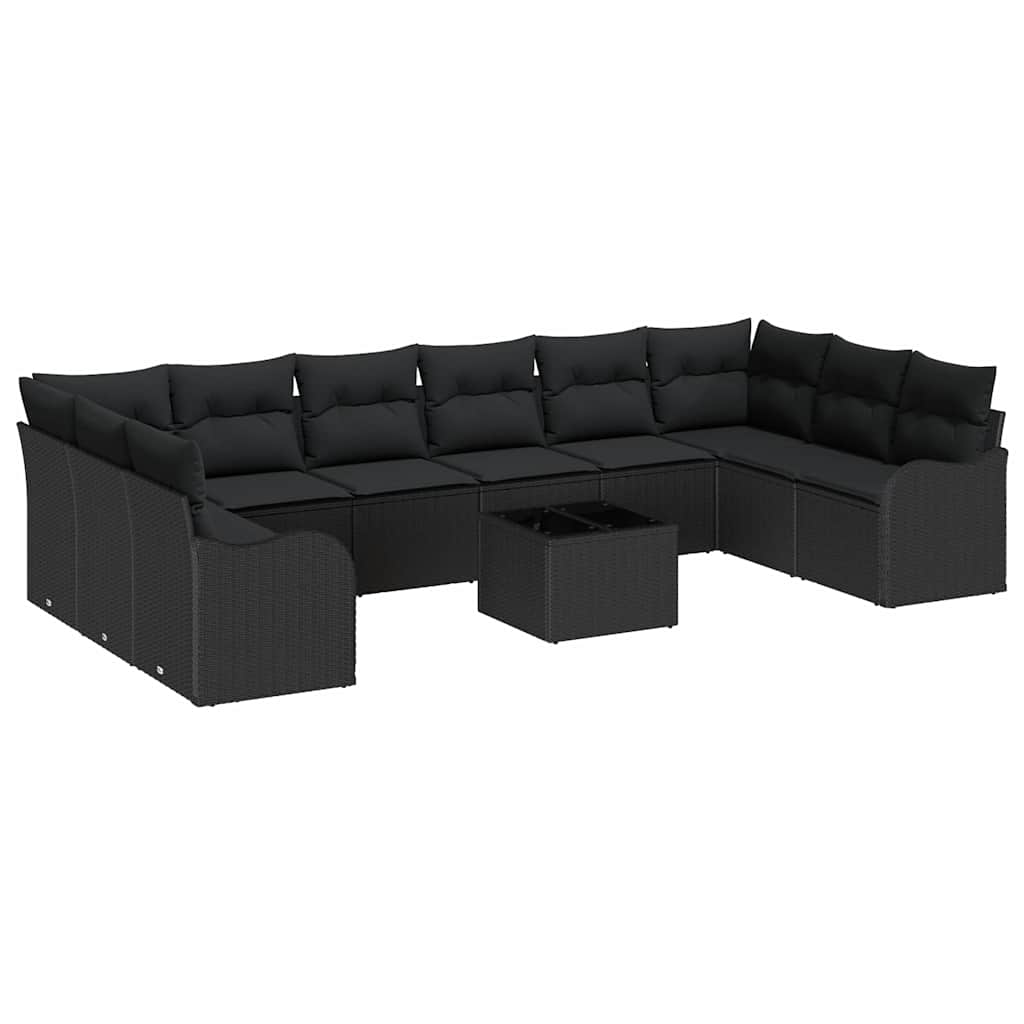 Set Divano da Giardino Nero 55 x 55 x 37 cm polyrattan | homemem39