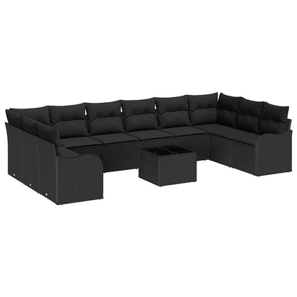 Set Divano da Giardino Nero 55 x 55 x 37 cm polyrattan | homemem39