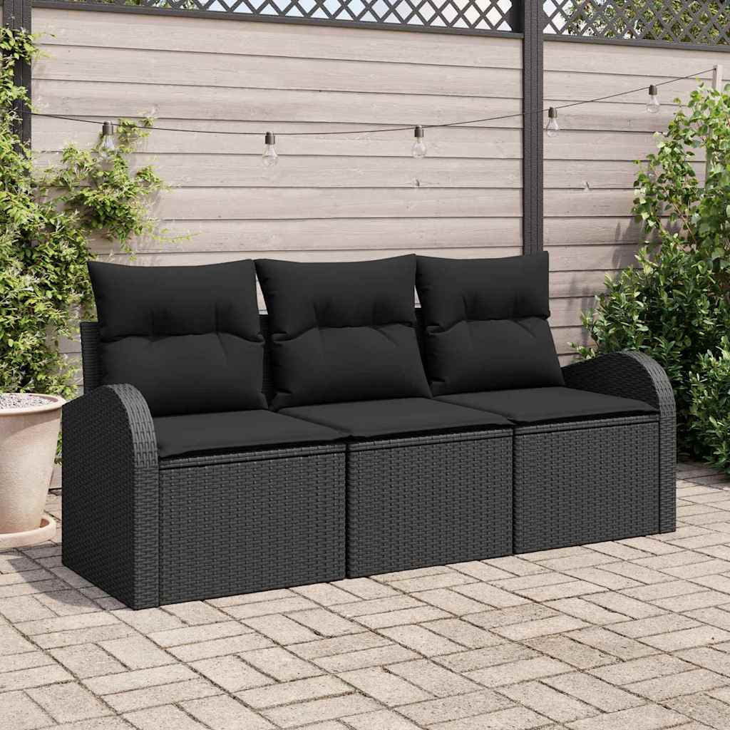 Set Divano da Giardino Nero polyrattan | homemem39