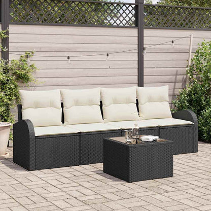 Set Divano da Giardino Nero 55 x 55 x 37 cm polyrattan | homemem39