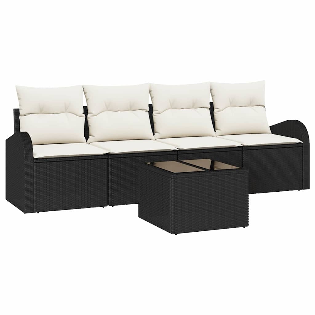 Set Divano da Giardino Nero 55 x 55 x 37 cm polyrattan | homemem39
