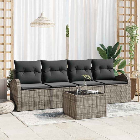 Set Divano da Giardino Grigio 55 x 55 x 37 cm polyrattan