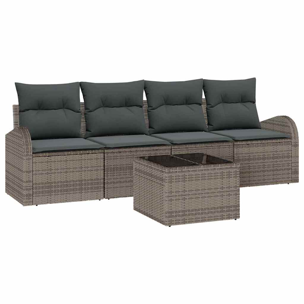 Set Divano da Giardino Grigio 55 x 55 x 37 cm polyrattan - homemem39