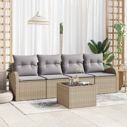 Set Divano da Giardino Beige 55 x 55 x 37 cm polyrattan | homemem39