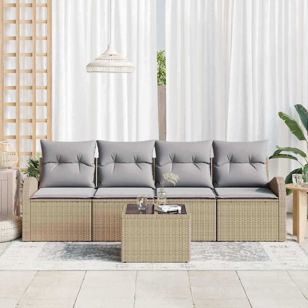 Set Divano da Giardino Beige 55 x 55 x 37 cm polyrattan | homemem39