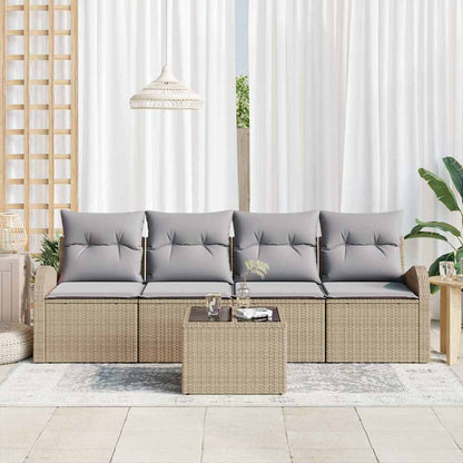 Set Divano da Giardino Beige 55 x 55 x 37 cm polyrattan | homemem39