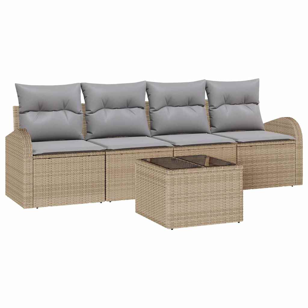 Set Divano da Giardino Beige 55 x 55 x 37 cm polyrattan | homemem39