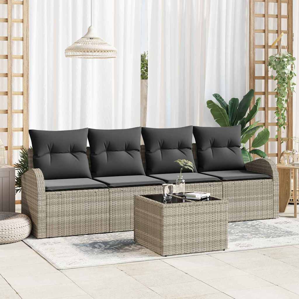 Set Divano da Giardino Grigio chiaro 55 x 55 x 37 cm polyrattan | homemem39