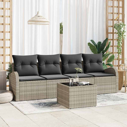 Set Divano da Giardino Grigio chiaro 55 x 55 x 37 cm polyrattan | homemem39