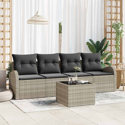 Set Divano da Giardino Grigio chiaro 55 x 55 x 37 cm polyrattan