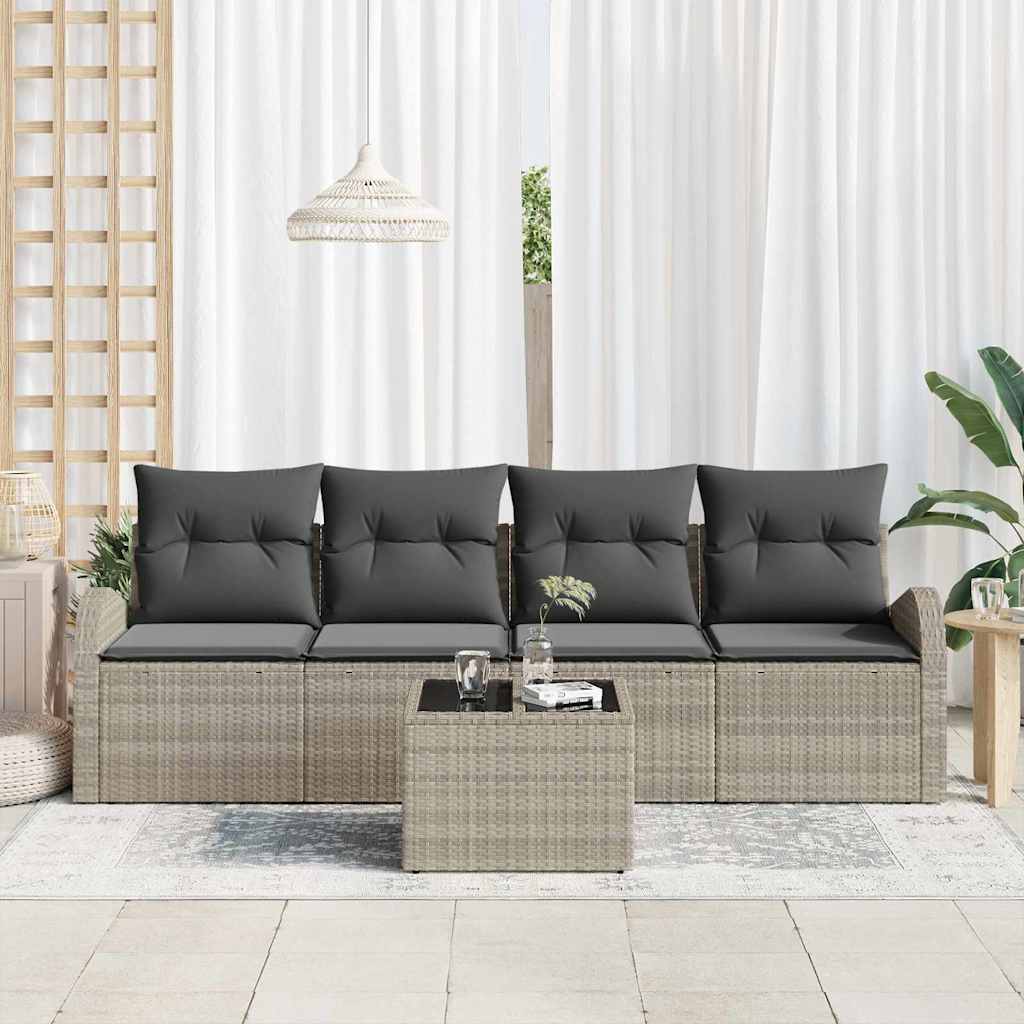 Set Divano da Giardino Grigio chiaro 55 x 55 x 37 cm polyrattan | homemem39