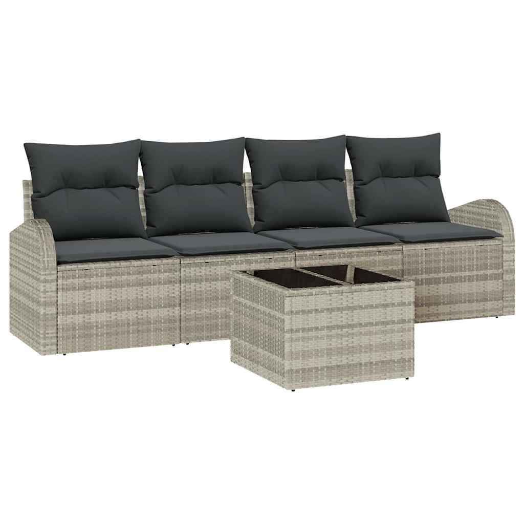 Set Divano da Giardino Grigio chiaro 55 x 55 x 37 cm polyrattan | homemem39