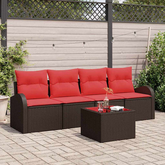 Set Divano da Giardino Marrone 55 x 55 x 37 cm polyrattan