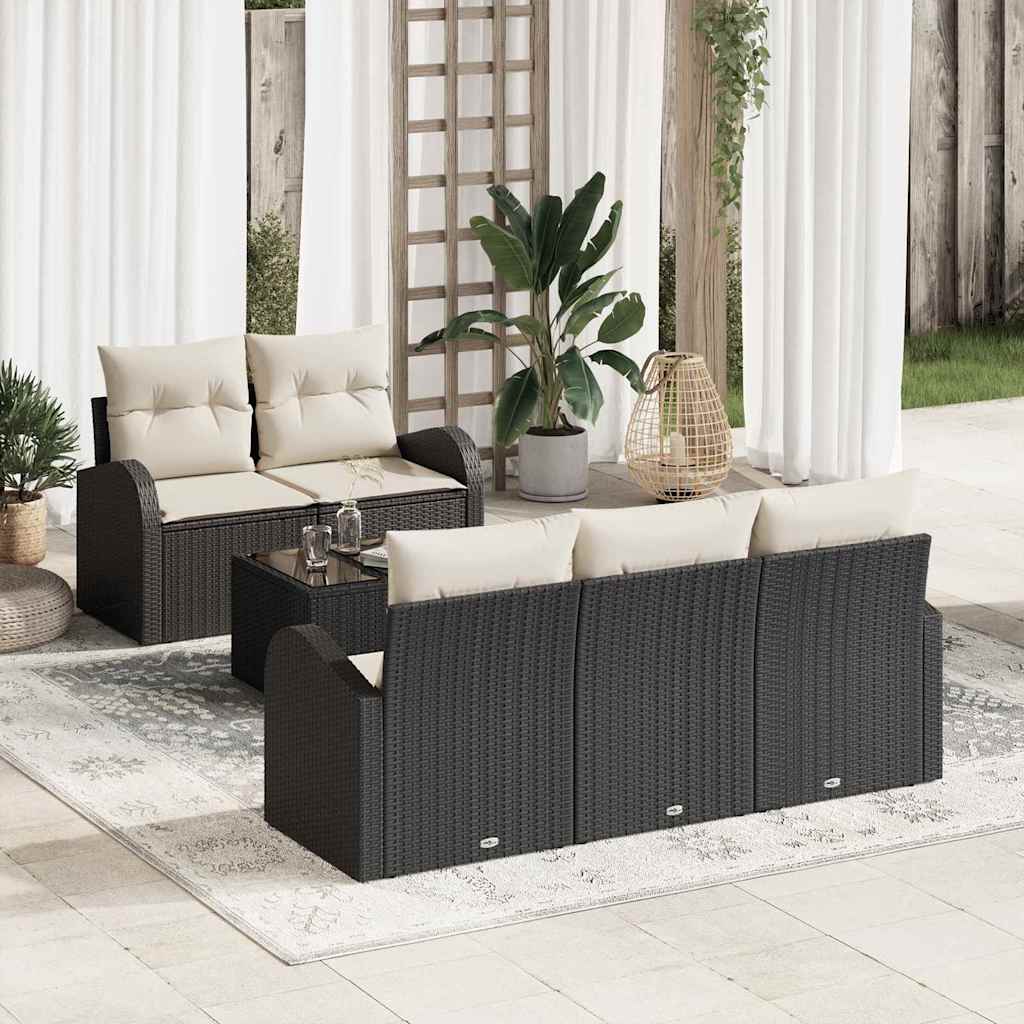 Set Divano da Giardino Nero 55 x 55 x 37 cm polyrattan | homemem39