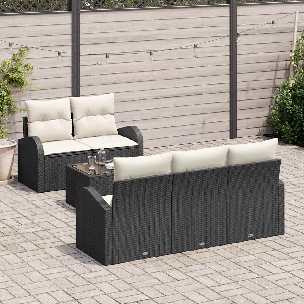 Set Divano da Giardino Nero 55 x 55 x 37 cm polyrattan | homemem39