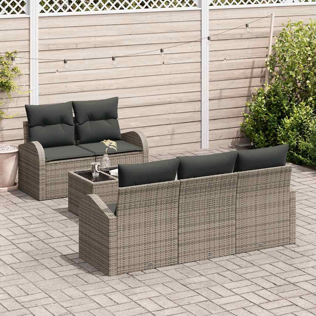 Set Divano da Giardino Grigio 55 x 55 x 37 cm polyrattan | homemem39