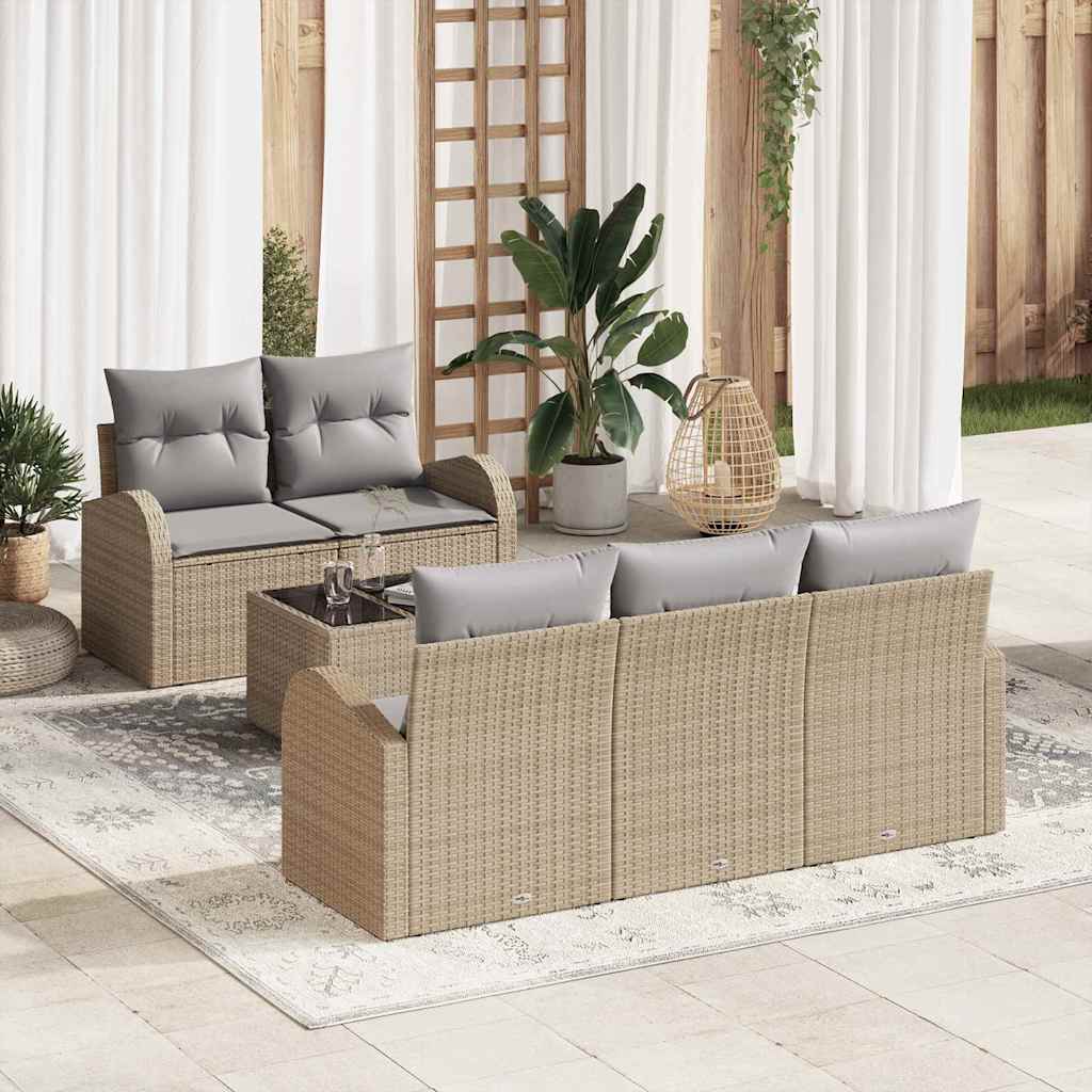 Set Divano da Giardino Beige 55 x 55 x 37 cm polyrattan | homemem39