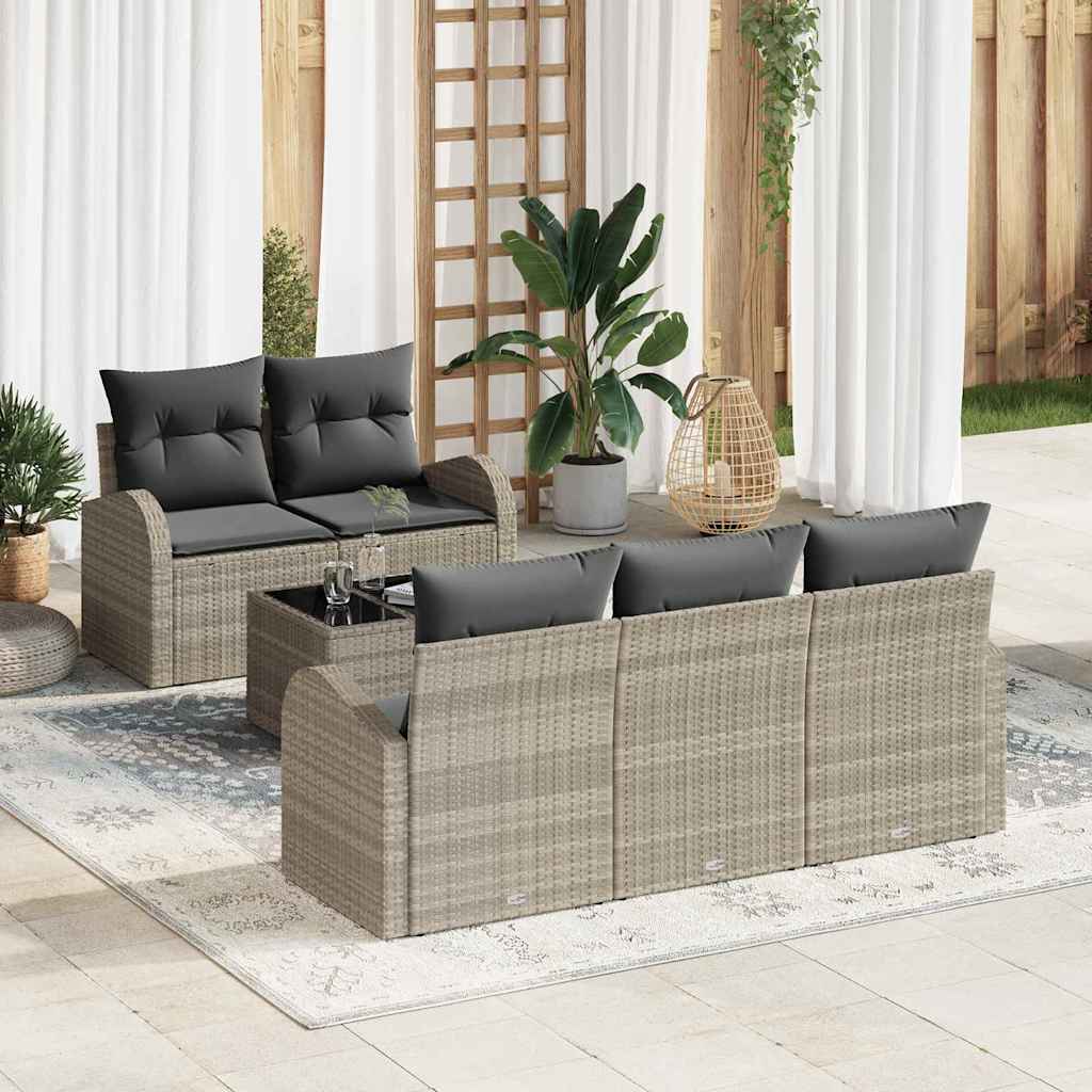 Set Divano da Giardino Grigio chiaro 55 x 55 x 37 cm polyrattan | homemem39