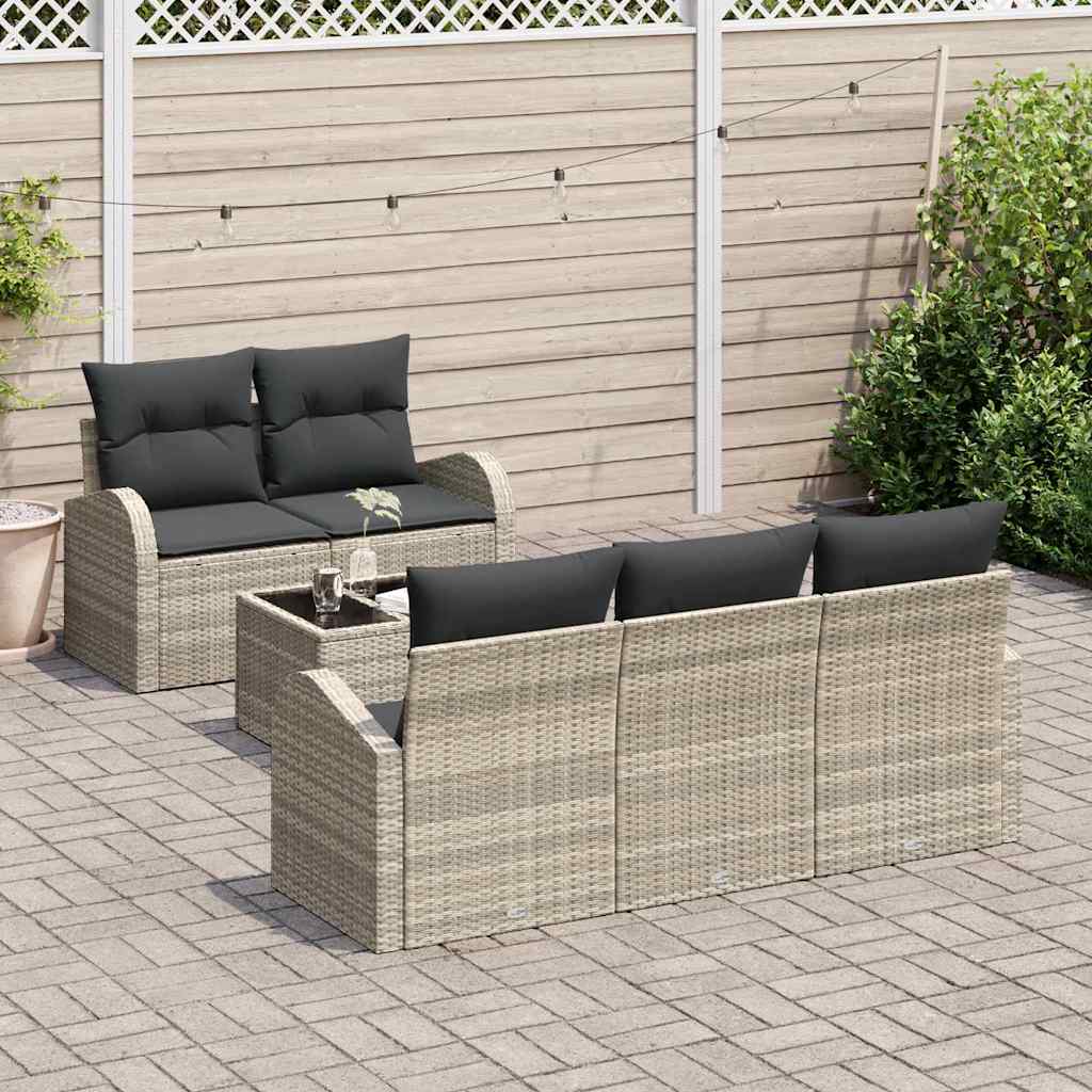 Set Divano da Giardino Grigio chiaro 55 x 55 x 37 cm polyrattan | homemem39