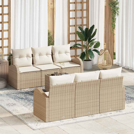 Set Divano da Giardino Beige 55 x 55 x 37 cm polyrattan