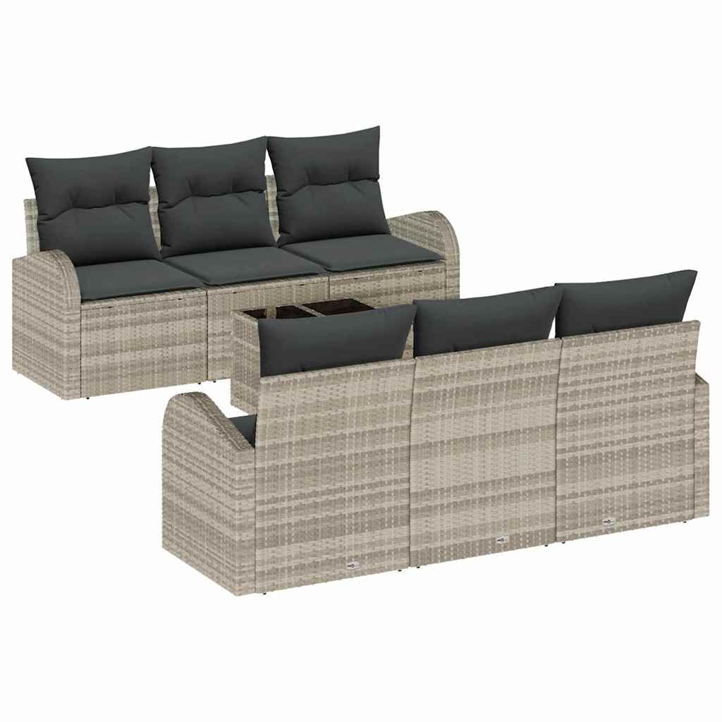 Set Divano da Giardino Grigio chiaro 55 x 55 x 37 cm polyrattan - homemem39