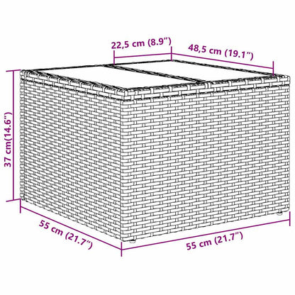 Set Divano da Giardino Grigio chiaro 55 x 55 x 37 cm polyrattan - homemem39
