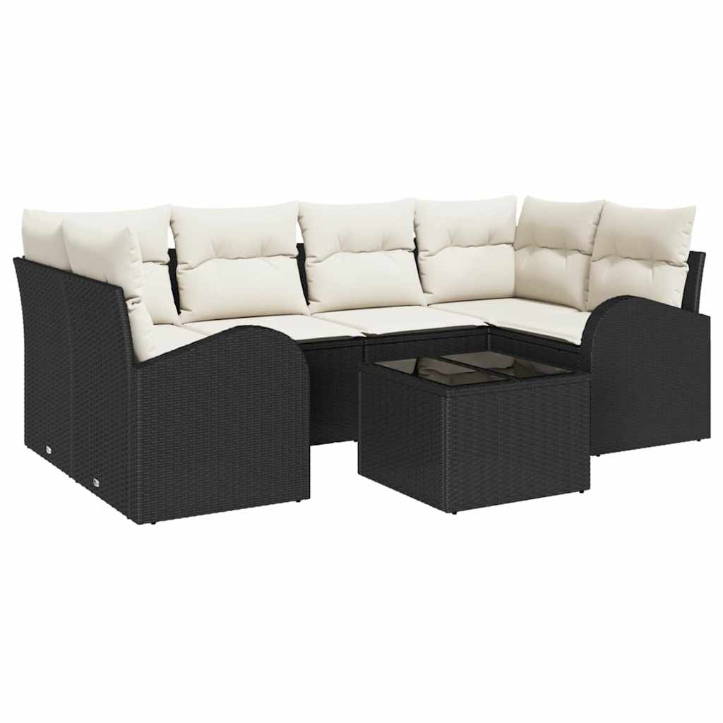Set Divano da Giardino Nero 55 x 55 x 37 cm polyrattan - homemem39