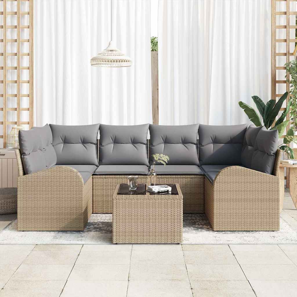 Set Divano da Giardino Beige 55 x 55 x 37 cm polyrattan | homemem39